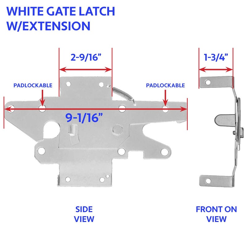 Jake Sales Self Closing Vinyl Fence Gate Single Gate Hardware Kit White (for Vinyl, PVC etc. Fencing) Fence Gate Kit - Single Fence Gate Kit has 2 Hinges and 1 Latch w/Screws (Lockable Both Sides) - Image 3